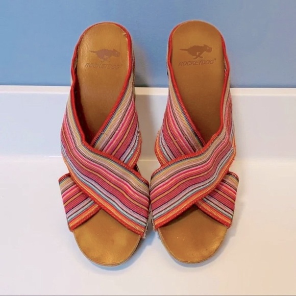 Rocket Dog Multicolor Espadrille Wedge Sandals (size 8M) - Picture 1 of 6